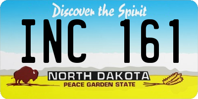 ND license plate INC161
