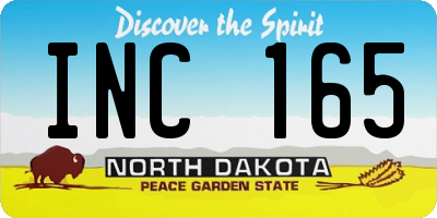 ND license plate INC165