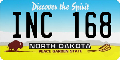 ND license plate INC168