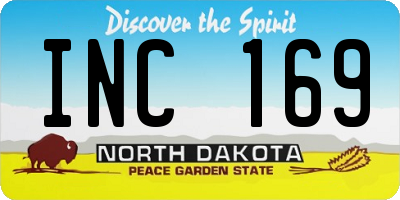 ND license plate INC169