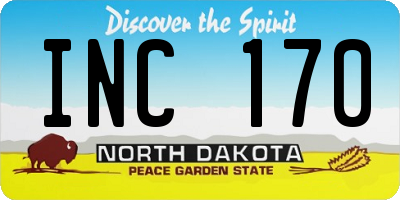 ND license plate INC170