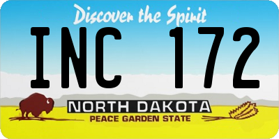 ND license plate INC172