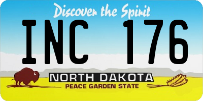 ND license plate INC176