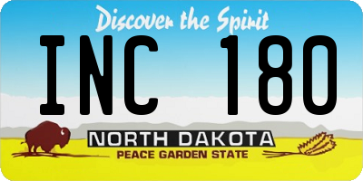 ND license plate INC180