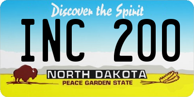 ND license plate INC200
