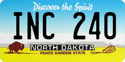 ND license plate INC240