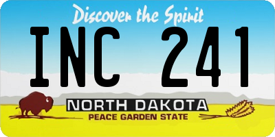 ND license plate INC241