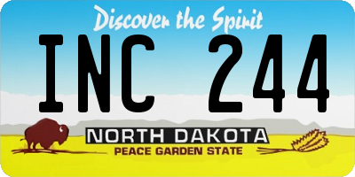 ND license plate INC244