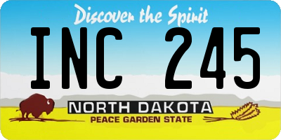 ND license plate INC245