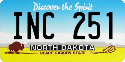 ND license plate INC251
