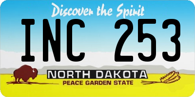 ND license plate INC253