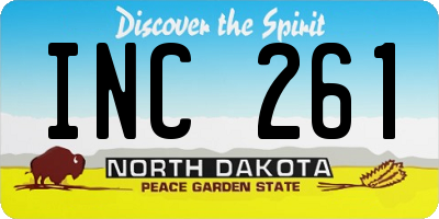ND license plate INC261