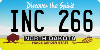 ND license plate INC266