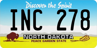 ND license plate INC278