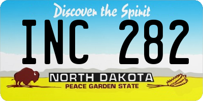 ND license plate INC282