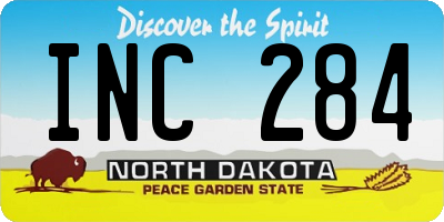 ND license plate INC284