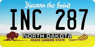 ND license plate INC287