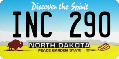 ND license plate INC290