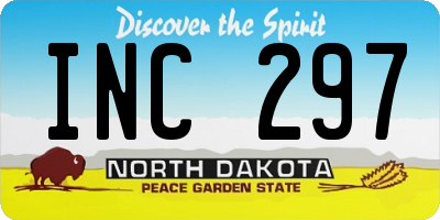 ND license plate INC297