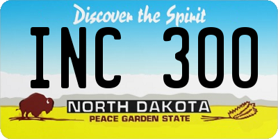 ND license plate INC300