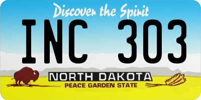 ND license plate INC303