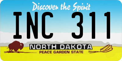 ND license plate INC311