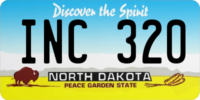 ND license plate INC320