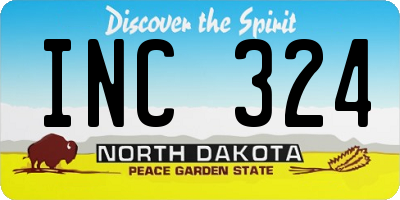 ND license plate INC324