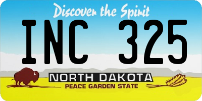ND license plate INC325
