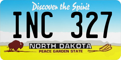 ND license plate INC327
