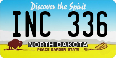 ND license plate INC336