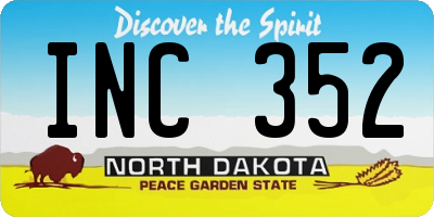 ND license plate INC352