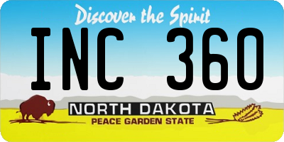 ND license plate INC360