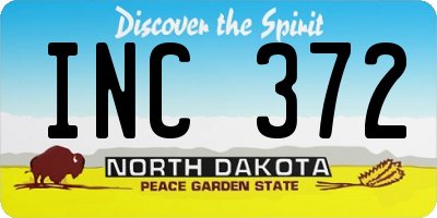 ND license plate INC372