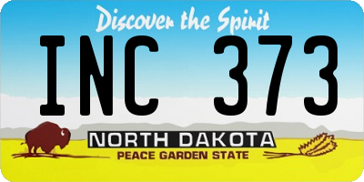 ND license plate INC373