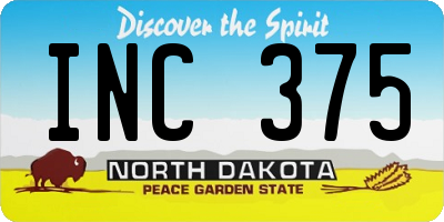 ND license plate INC375