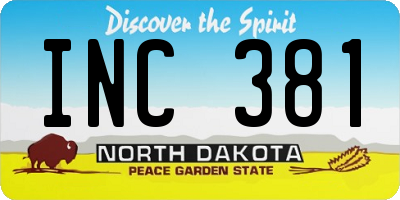 ND license plate INC381