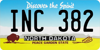 ND license plate INC382