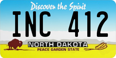 ND license plate INC412