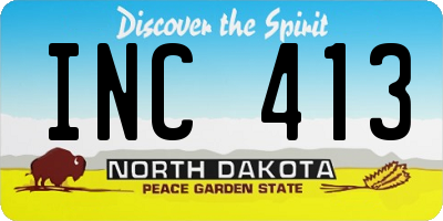 ND license plate INC413