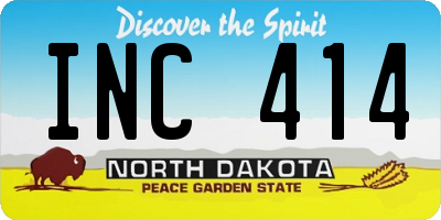 ND license plate INC414