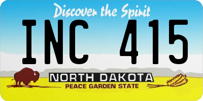 ND license plate INC415