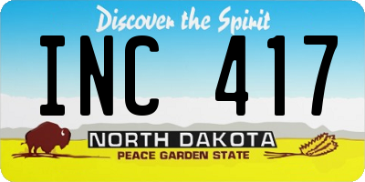 ND license plate INC417