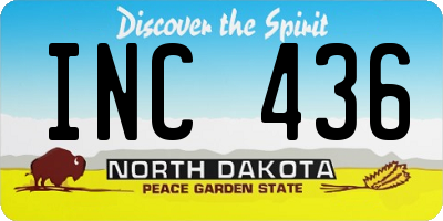 ND license plate INC436