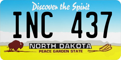 ND license plate INC437