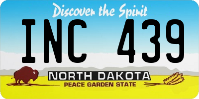 ND license plate INC439