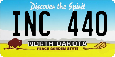 ND license plate INC440