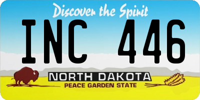 ND license plate INC446