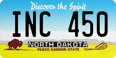 ND license plate INC450