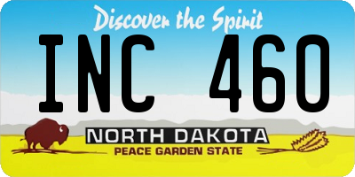 ND license plate INC460